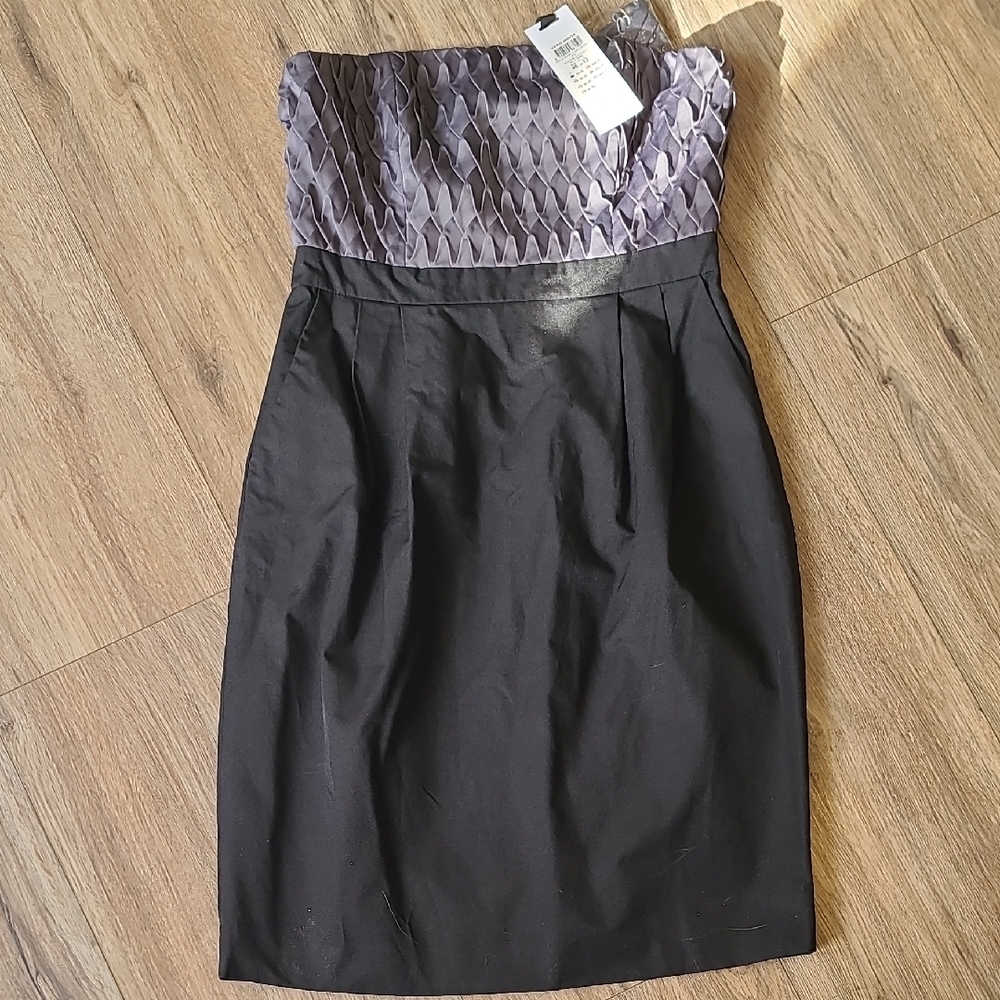 Nwt Vero Moda Sz US8 UK12. Black, Grey, Wave Tube Strapless Dress